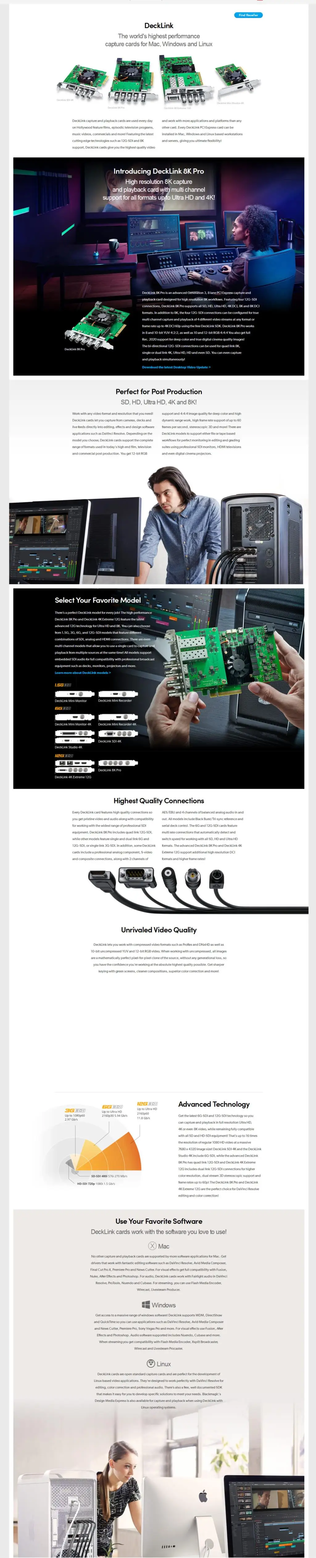 Blackmagic Bmd Decklink 8k Pro Quad Link 12g-sdi Capture And Playback For  Sd Hd Ultra Hd 4k 4k Dci 8k Dci - Photo Studio Kits - AliExpress