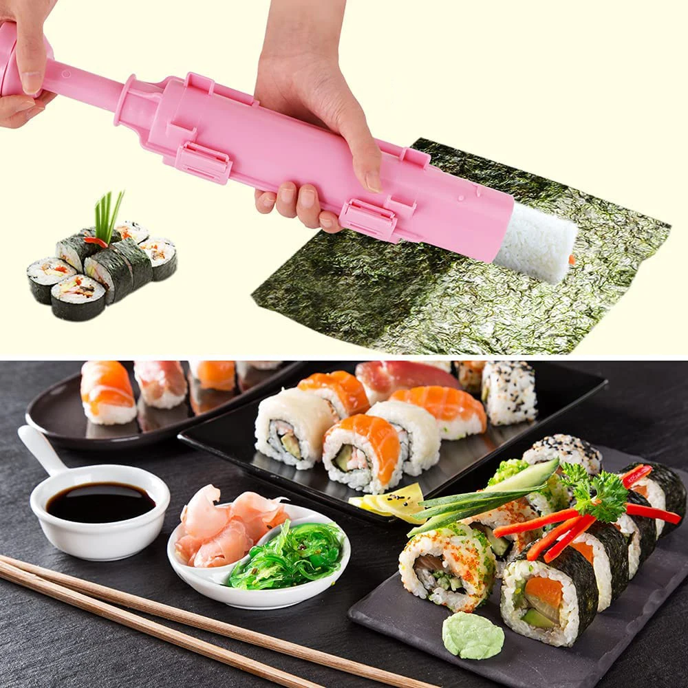 CENPEK Sushi-Maker Bazooka Roller - DIY Sushi Set Für Zuhause | Sushi-Rollen Werkzeug Schwarz