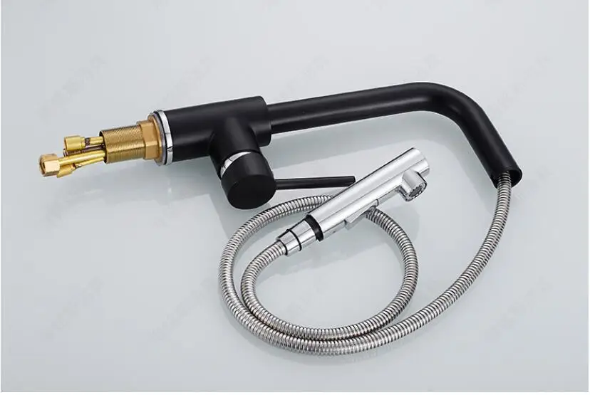 Vidric Kitchen Faucet Nickel finished Crane brass kitchen sink pull out kitchen faucet,Sink tap mixer with pull out shower head