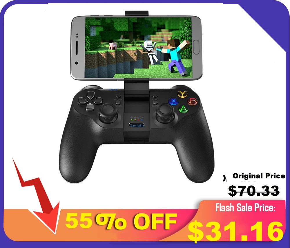Беспроводной геймпад GameSir T1s Bluetooth 2 4G для телефонов Android/Windows PC/VR/TV Box/Playstation 3