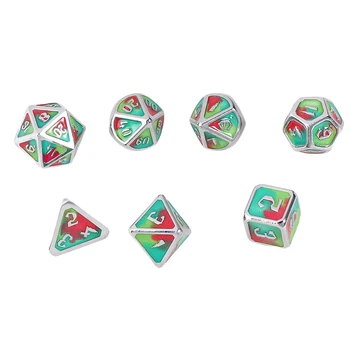 

1 Set/7 Pcs Zinc Alloy Polyhedron Dices Creative Numbers Dice Multi-Faceted Dice for Entertainment Board Games