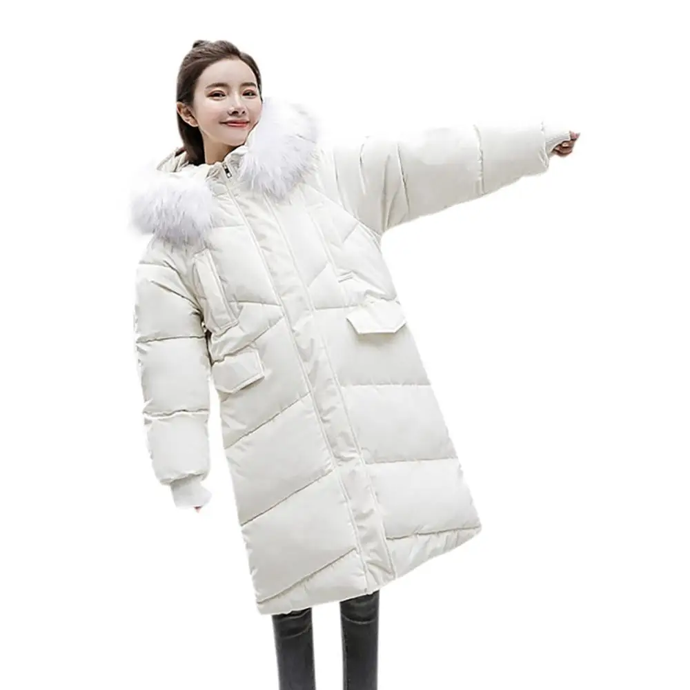 Осень-зима, Женская куртка, парка, теплый толстый длинный пуховик, хлопковое пальто для женщин, свободный, большой размер, с капюшоном, Женское зимнее пальто, верхняя одежда