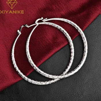 

XIYANIKE 925 Sterling Silver Vintage Fish Pattern Big Stud Earrings for Women Couple Simple Geometric Handmade Party Jewelry