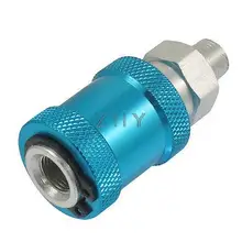 HSV-06 G1/" M/F резьба Серебряный тон синий ручной скользящий клапан