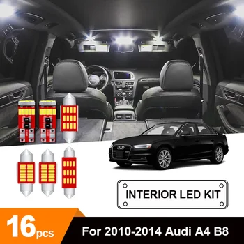 

16Pcs White Canbus led Car interior lights upgrade Kit for 2010-2014 Audi A4 B8 SEDAN led interior Dome Trunk lights