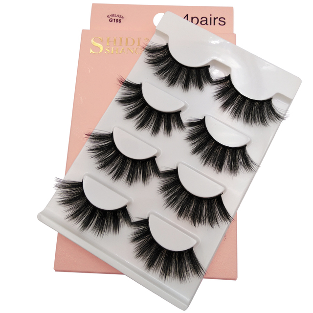 lashes 3/4 pairs false lashes natural fluffy dramatic 3D mink  eyelashes cilio mink eye lash for maquiagem makeup faux cils
