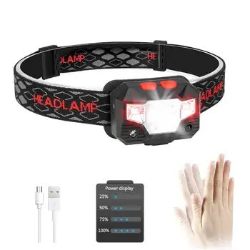 

Induction led Headlamp Waterproof Mini Rechargeable Headlight Built in battery Camping Fishing lights Flashlight Torch