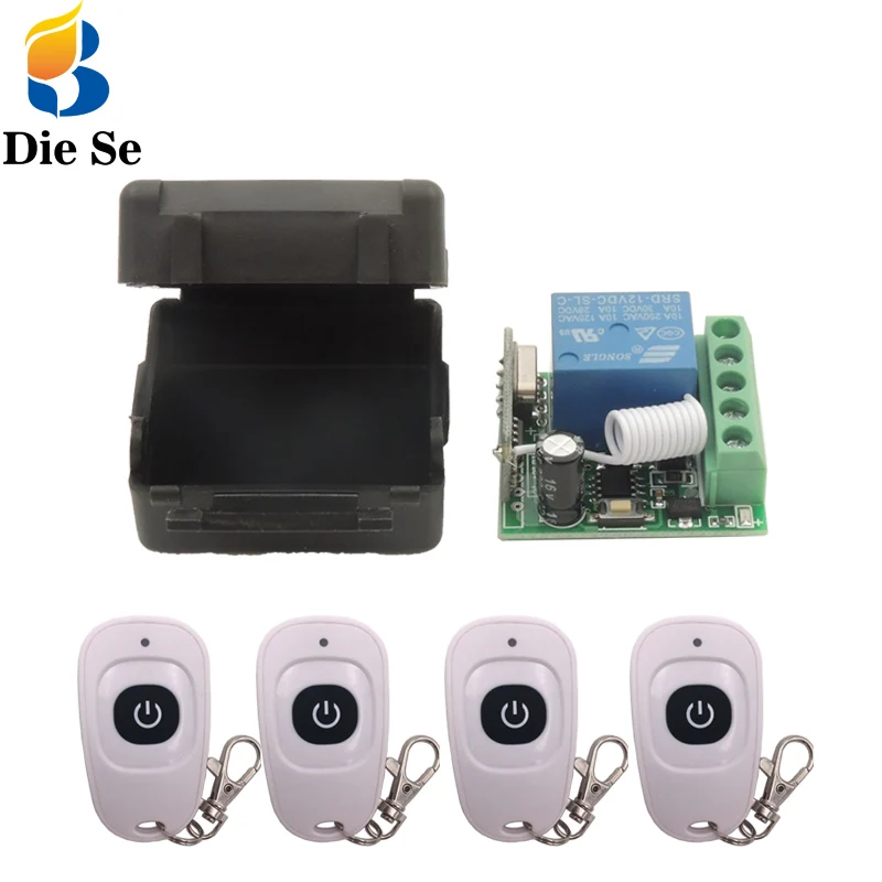 

DC 12V 10A 1CH 433Mhz Remote Control Switch rf Relay Receiver for Light and Lamp wireless switch on or off