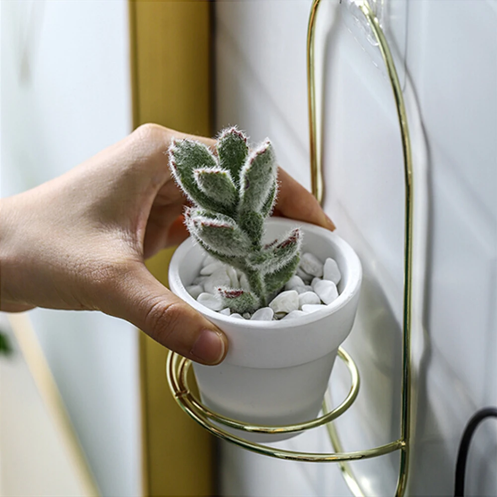 

Geometric Planter Container Succulent Plant Vases Green Plant Flower Pot Desk Office Decoration Ornament Iron Flower Holders