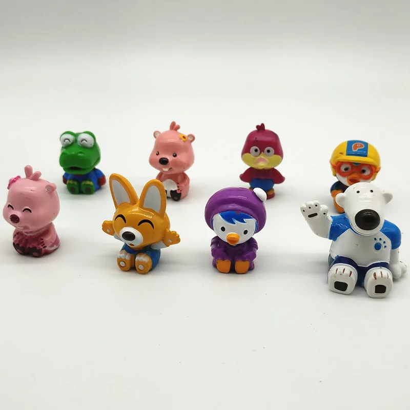 Различные стили, Оригинальная фигурка, Корейская анимация, модель Пороро, супер милая мультяшная игрушечная фигурка, набор - Цвет: 8 PCS
