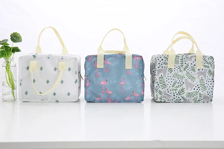 Thick Lunch Box Bag Insulated Bag Students Waterproof Hand Bento Box Bag Cartoon Picnic Students Large Size Insulated Cosmetic B