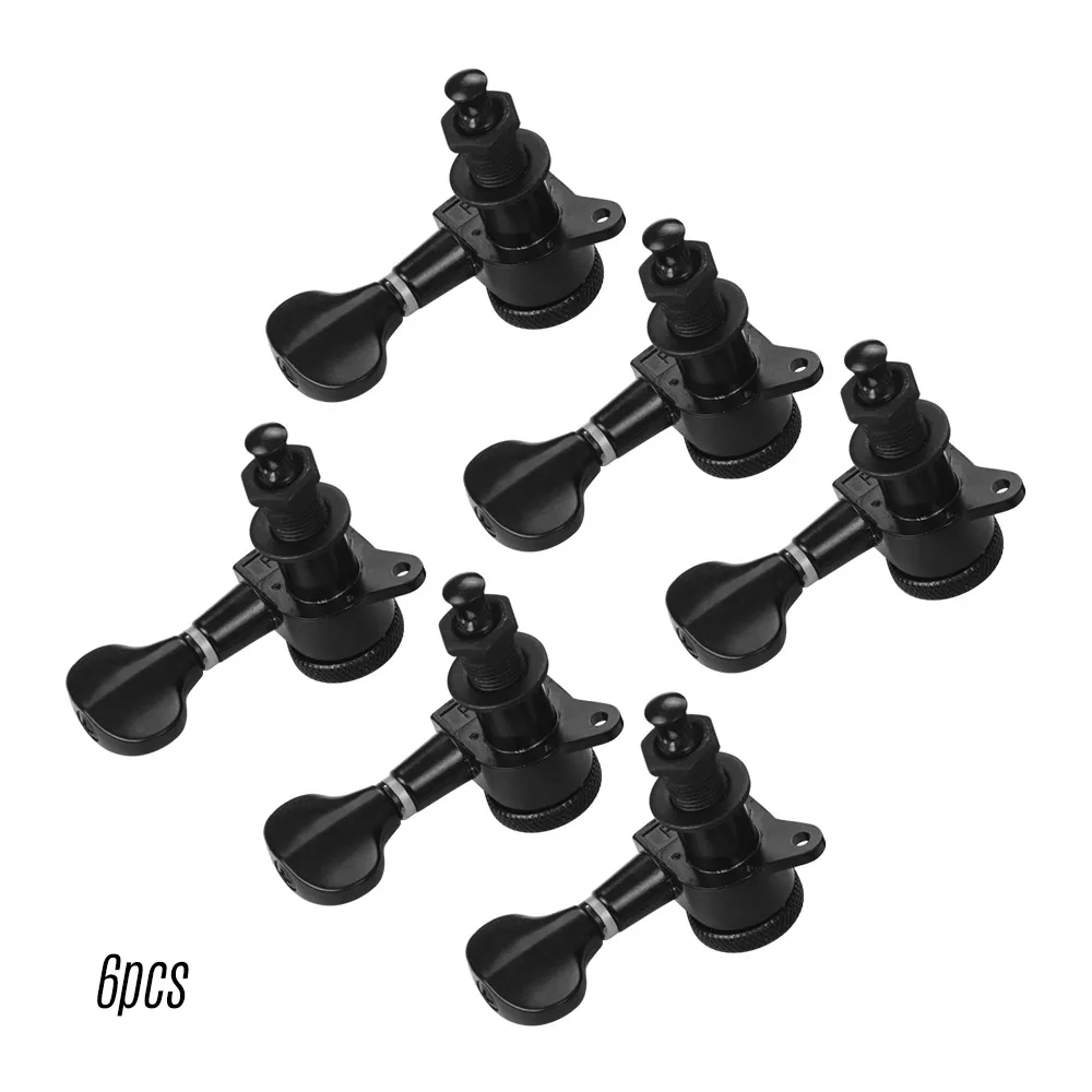 Type 2 Black 6 шт. 3L3R гитарные струнные колышки, блокирующие шпиндельные головки, ручки для акустические электрогитары, запасные аксессуары - Цвет: Type 2 Black