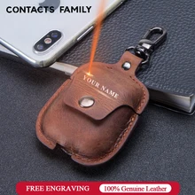 Чехол для наушников из натуральной кожи с Bluetooth для AirPods 2, защитный чехол, аксессуары для Apple Airpods, зарядная коробка