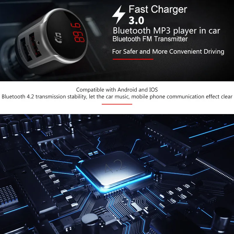 Автомобильный Bluetooth приемник MP3-плееры громкой связи телефон автомобиль u-диск fm-передатчик автомобильный fm-передатчик беспроводной Bluetooth автомобильный комплект FM