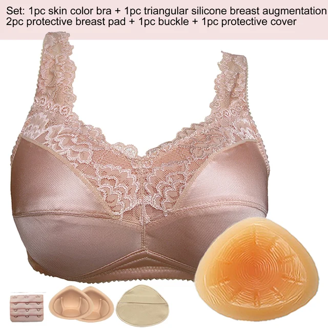 Bra + Insert Silicone Breast Form Seamless Pocket Padded Mastectomy Bra  Comfortable No Steel Ring Bra 42C - AliExpress