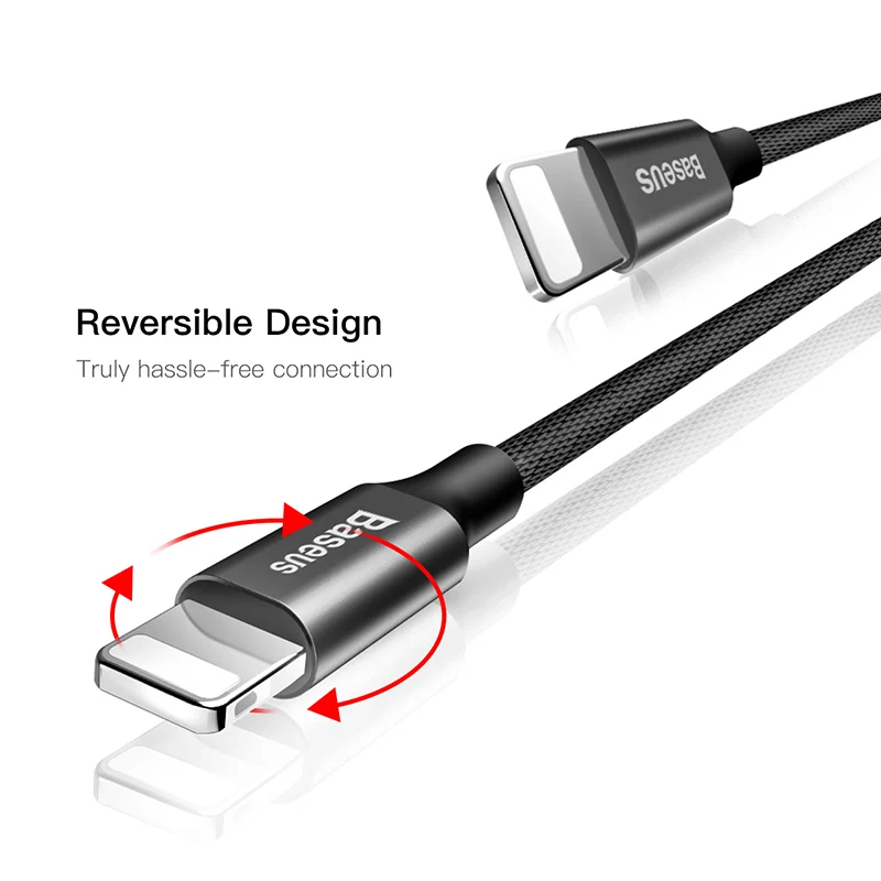 Baseus usb-кабель для iPhone X, 8, 7 Plus, кабель для быстрой зарядки, usb-кабель для мобильного телефона, кабель для передачи данных для iPhone 5, 6, 6 S, iPad, usb-кабель для зарядки