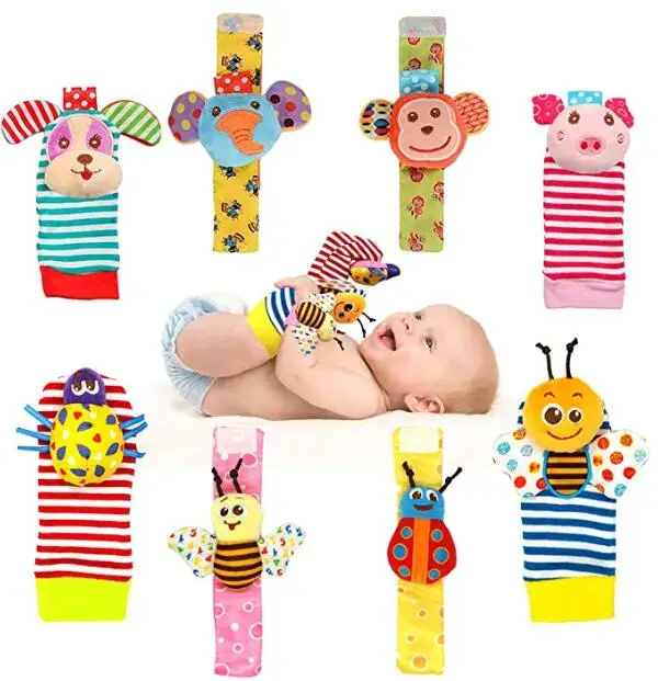 Wrist Rattles Foot Finder Rattle Sock Baby Toddlor Toy Arm Hand Bracelet Wrist Strap Rattle For Boys Girls Newborn 0-12 Months baby toys baby rattle toys ball rattle toy