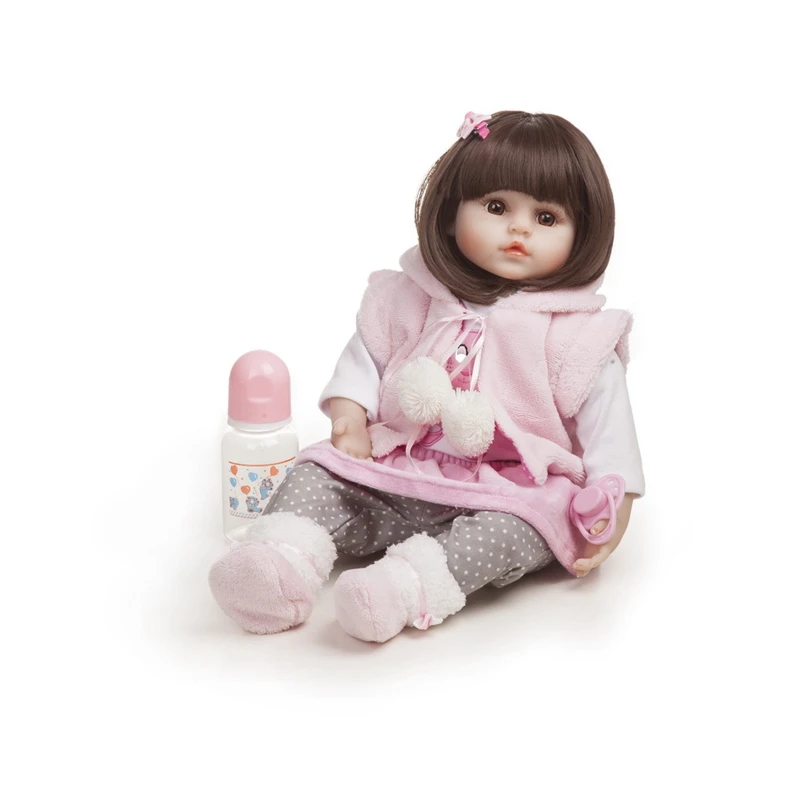 Pickwoo 18 дюймов 48 см bebes кукла-реборн для маленьких девочек Мягкие силиконовые куклы Boneca reborn Brinquedos Bonecas подарки на день детей игрушки