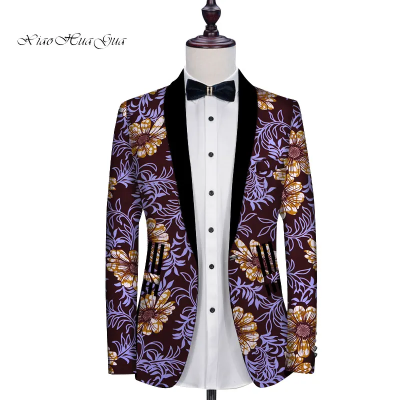 Men Customized Blazer African Print Dashiki Men Clothes Wedding Party Suit Blazer Jacket Tops Coat Casual Party Blazer WYN752