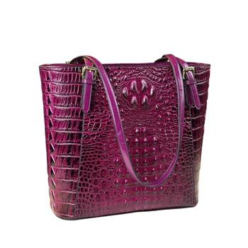 

ICEV designer alligator women's leather handbags large capacity tote split leather ladies messenger bags top handle bag clutch