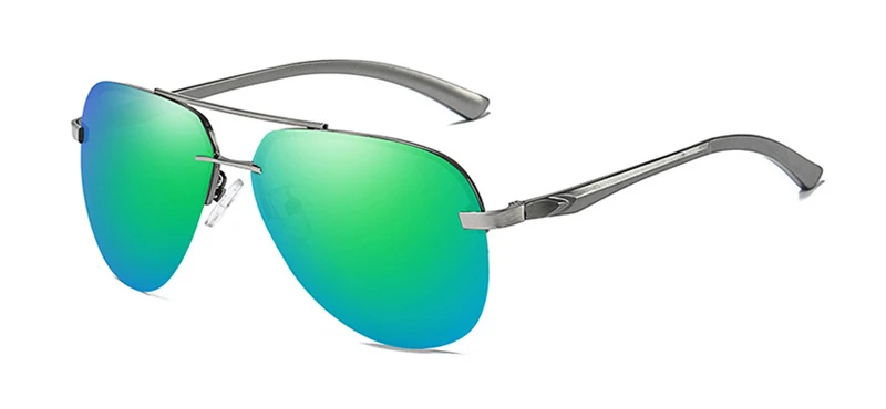 Aluminium UV400 Polarized Sunglasses Women Men luxury Brand driving mens sun galsses driving vintage oculos de sol goggles - Lenses Color: gun-green