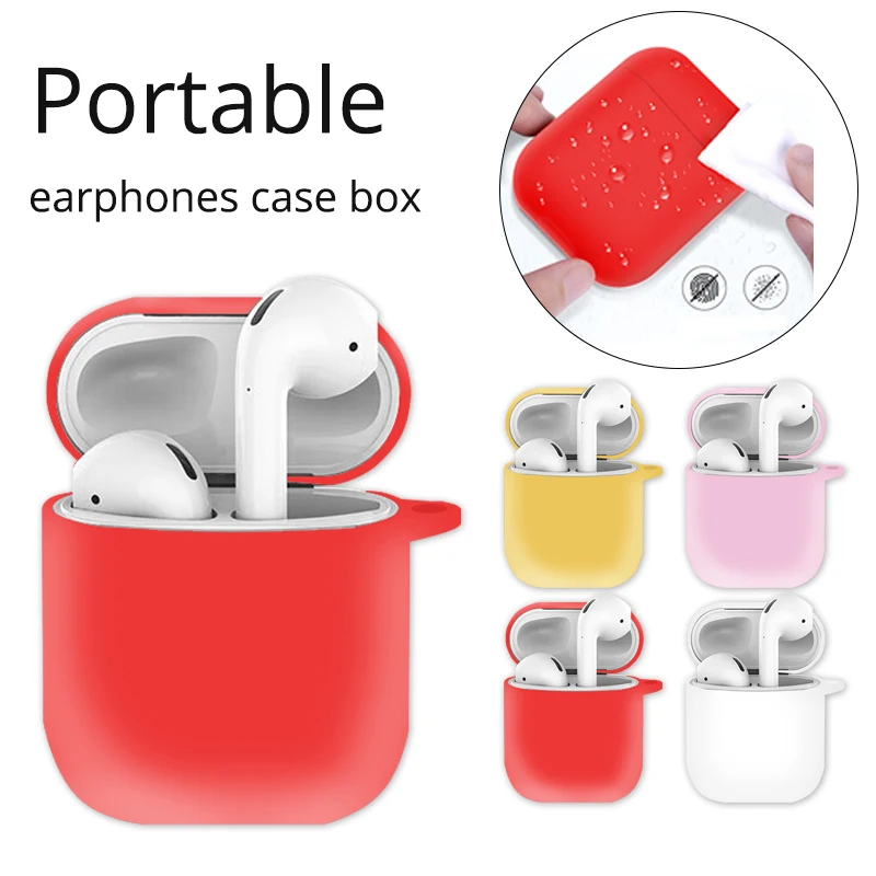 

Solid Color Earphones Cases For Apple AirPods Bluetooth Wireless Headphones Bags Special Gift For Friends Protective Cover Box