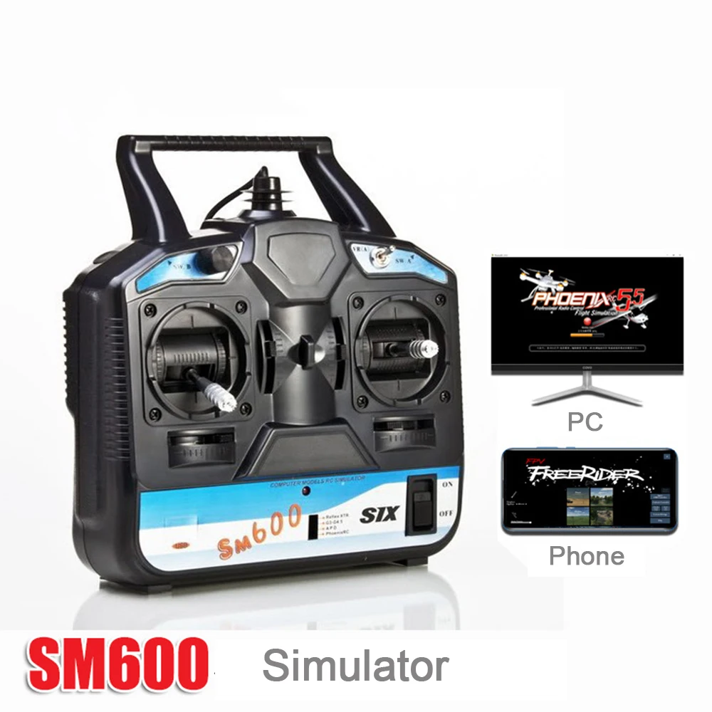 

RC Flight Simulator Flysky SM600 6CH Emulator Support with G4/G3.5 Phenix 2.5/5.5 for RC Drone