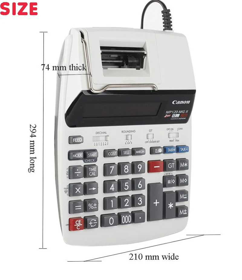 Calculatrice Mp120-mgii pour ordinateur de bureau, impression bicolore, 12  chiffres, avec petit rouleau de papier Test, écran Lcd - AliExpress