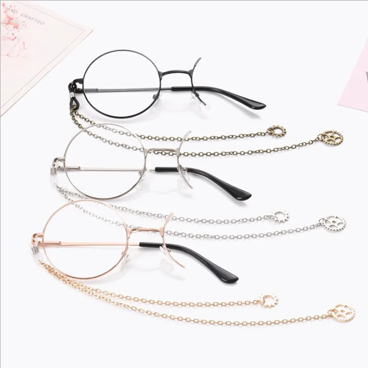 

Cute Lolita Retro Half Frame Gear Monocle Student Secondary Element Popular Personality Glasses Anime Cosplay Exhibition