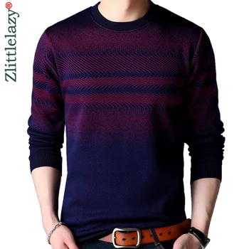 

2019 casual thick warm winter striped knitted pull sweater men wear jersey dress pullover knit mens sweaters male fashions 02127