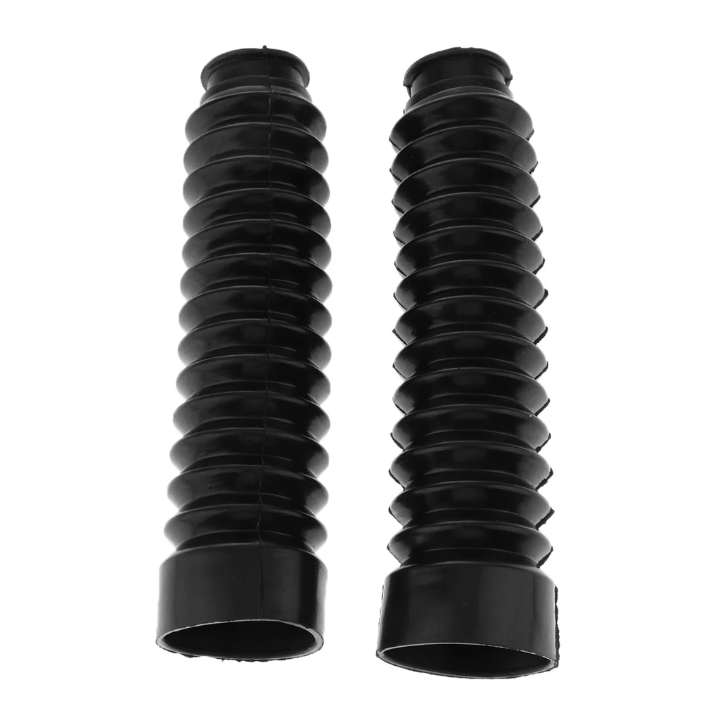 2pcs Black Motorcycle Front Fork Dust Cover Shock Absorber Boot For 
