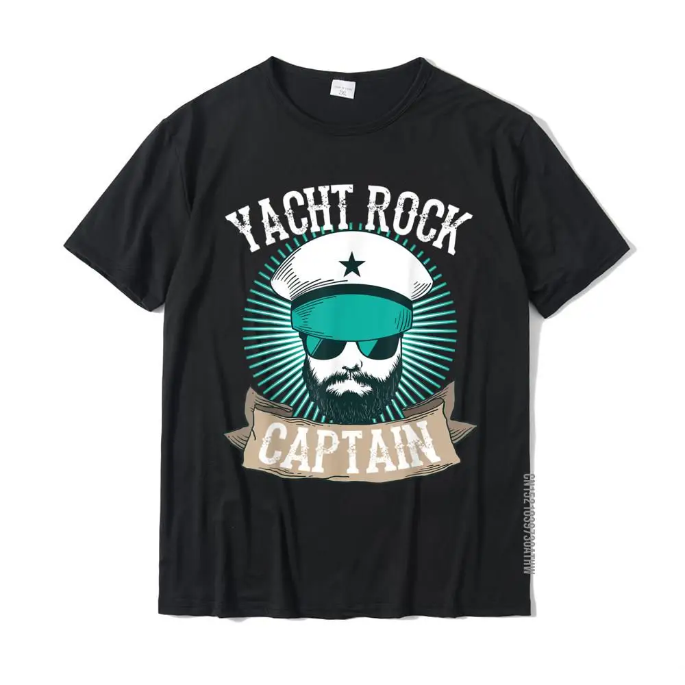 Normal Pure Cotton T Shirt for Men Printed T Shirts Printed 2021 Hot Sale Round Collar Tops & Tees Short Sleeve Cool Yacht Rock Captain Funny Music Lover Boat Leader Gift T-Shirt__MZ21691 black