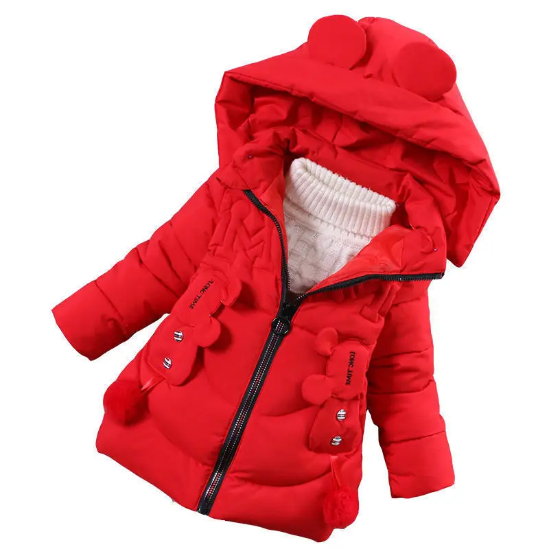 Пуховые парки для девочек; зимняя детская Милая плотная верхняя одежда для маленьких девочек; модные теплые пальто; одежда; толстовки с капюшоном для девочек; куртки;