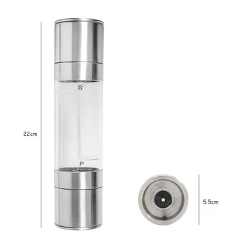

2 in 1 Salt and Pepper Grinder Set Adjustable Ceramic Salt Pepper Mill Shakers Spice Seasoning Grinding Mechanism