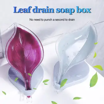 

1 PC Leaf Shape Soap Box Soap Holder Dish Storage Plate Tray Bathroom Soap Holder Case Non-slip Soap Holder Bathroom Supplies