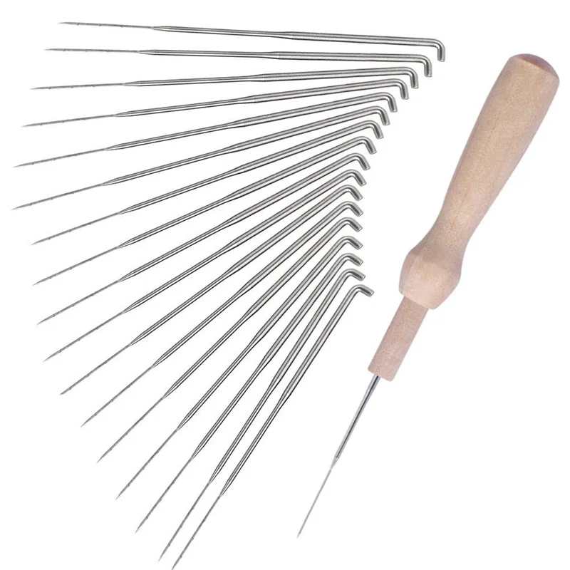 Fenrry 90Pcs Felting Needles 3 Sizes Felting Needles Wool Felt Tools DIY Craft Felt Needle with Solid Wood Handle