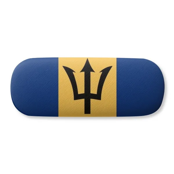 

Barbados National Flag North America Country Glasses Case Eyeglasses Clam Shell Holder Storage Box