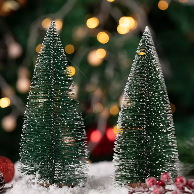 30 штук миниатюрные сизаль Матовые Рождественские елки бутылки кисти елки украшения