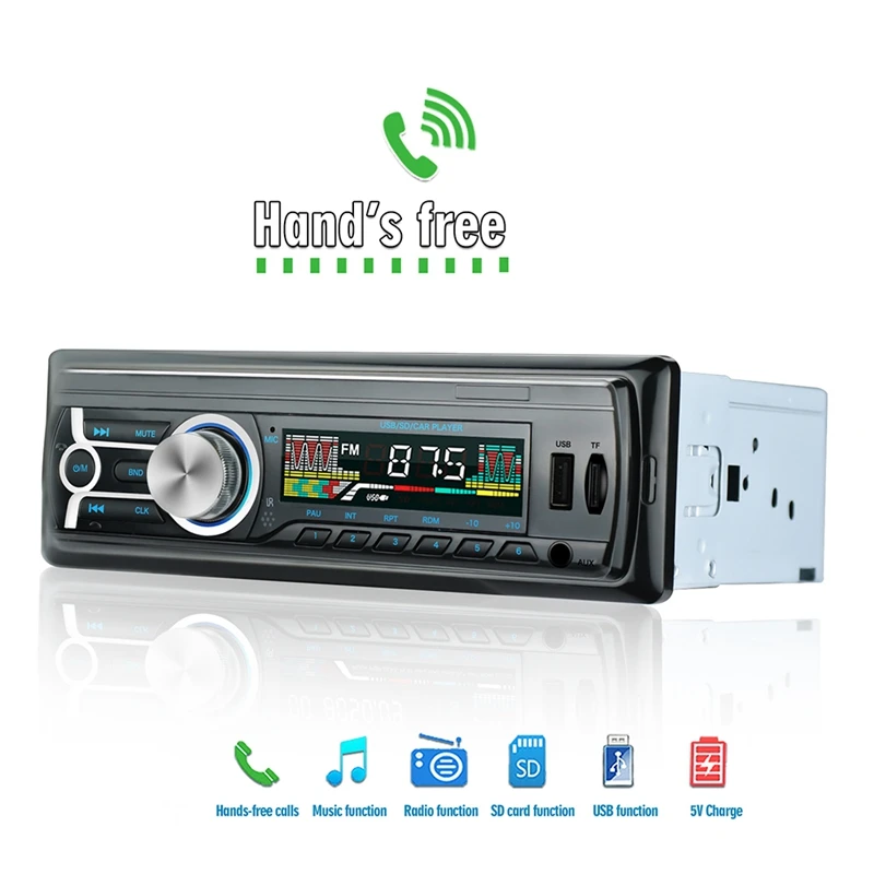Car MP3 Player Car Radio 1 DIN USB Fast Charge Bluetooth Handsfree Digital Media Player 4X25W FM Radio Supports IOS and Android