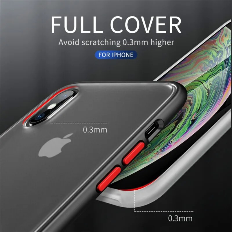 Роскошный чехол для IPhone X XS 8 7 6 S Plus, ударопрочный Модный чехол, силиконовый материал, прозрачный матовый чехол для IPhone 11 Pro XS Max XR