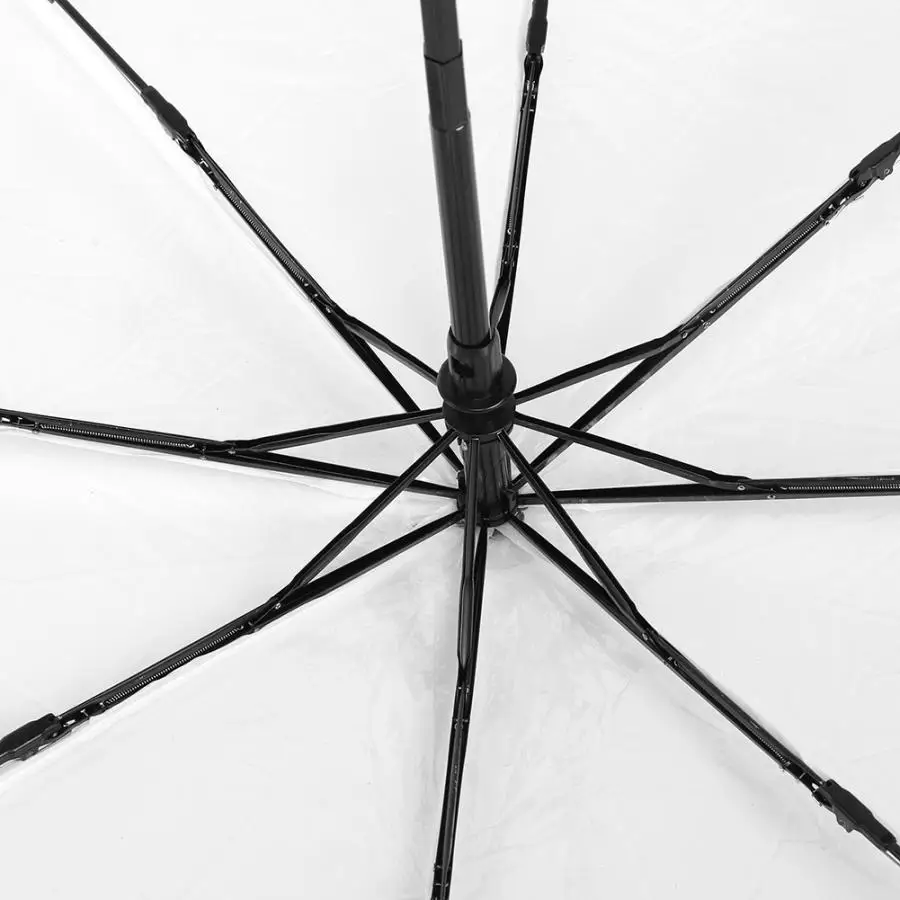 Jevindo Parapluie transparent automatique de pluie pour femme Maenner Soleil Pluie Voiture Parapluie Compact Pliant Coupe-vent Style Parapluie transparent Bord noir 
