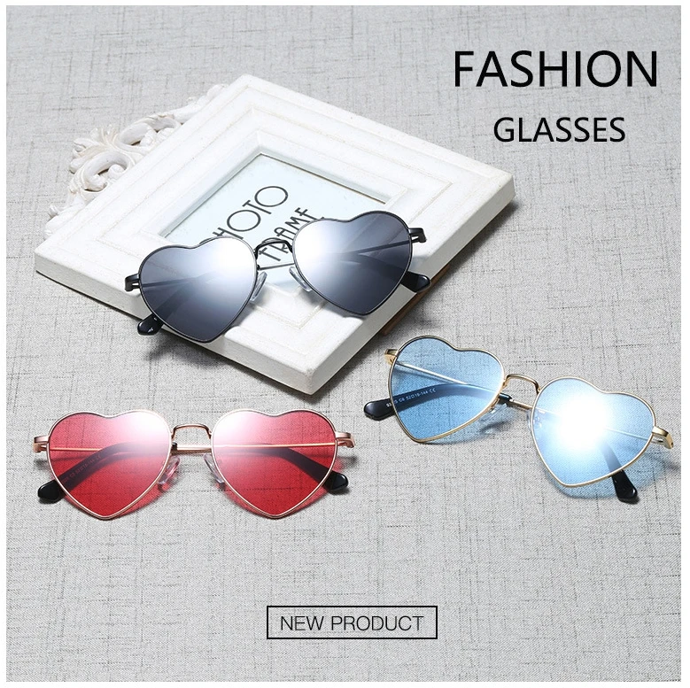 45941 солнцезащитные очки с металлической оправой в форме сердца для мужчин и женщин, модные солнцезащитные очки UV400 в винтажном стиле