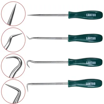 

High Quality 4Pcs 135mm Car Auto Vehicle Oil Seal Screwdrivers Set O-Ring Seal Gasket Puller Remover Pick Hooks Tools