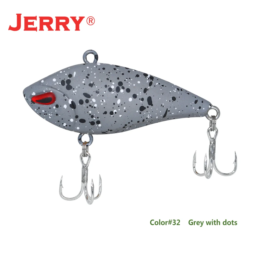 Jerry 1 шт., 5 см, приманка для ловли окуня, тонущие приманки, пластмассовая Вибрирующая приманка, безлиповая воблер, жесткая приманка, приманка для форели - Цвет: Grey with dots