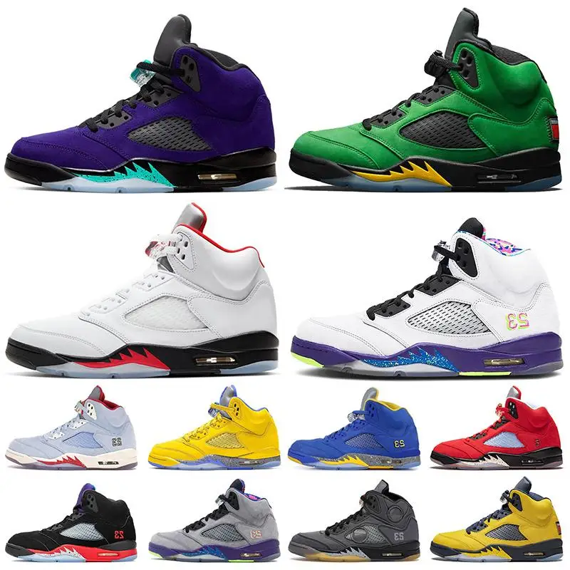 JumpmanTop качество 2020 5 Альтернативный виноград SE Oregon Fire Red 5s Air Мужская Баскетбольная