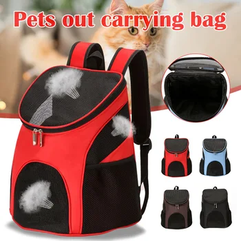 

Pet Carrier Backpack for Small Cat and Dogs 3-Sides Mesh Ventilated Design Breathable Bag for Travel Outdoor FP8