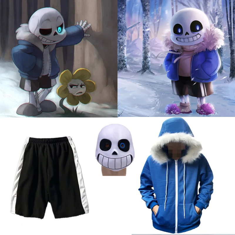 Толстовки для косплея Sans Undertale латексная маска куртка с крутым скелетом без