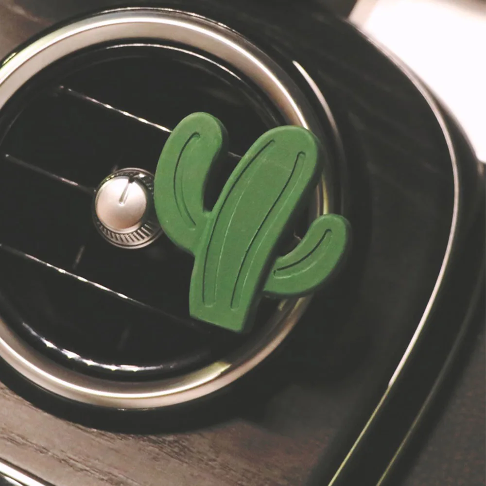 Green Cactus Гипсовый автомобильный Кондиционер Вентиляционный зажим украшение ручной работы окрашенные кактус гаджеты Изящные цветы автомобильный вентиляционный диффузор украшение-зажим - Название цвета: Green Cactus
