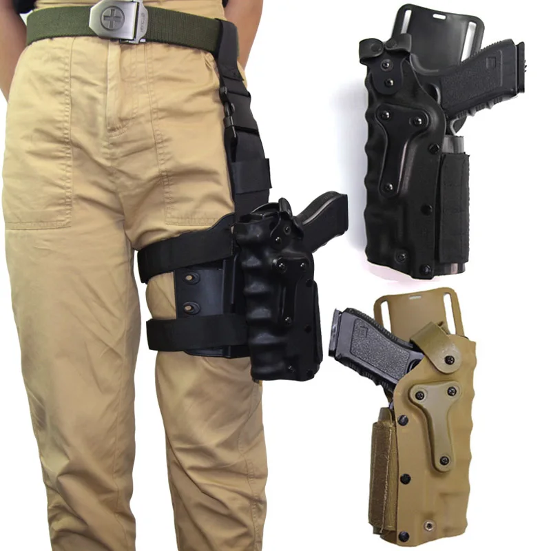 

Tactical Left/Right Hand Airsoft Belt Gun Holster Hunting Adjustable Drop Leg Platform Holster For Glock Beretta M92 1911 P226