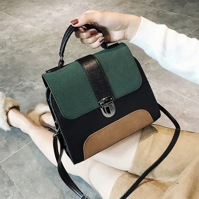 

2020 new small square bag for women simple retro bag for women hit color shoulder bag handbags free delivery